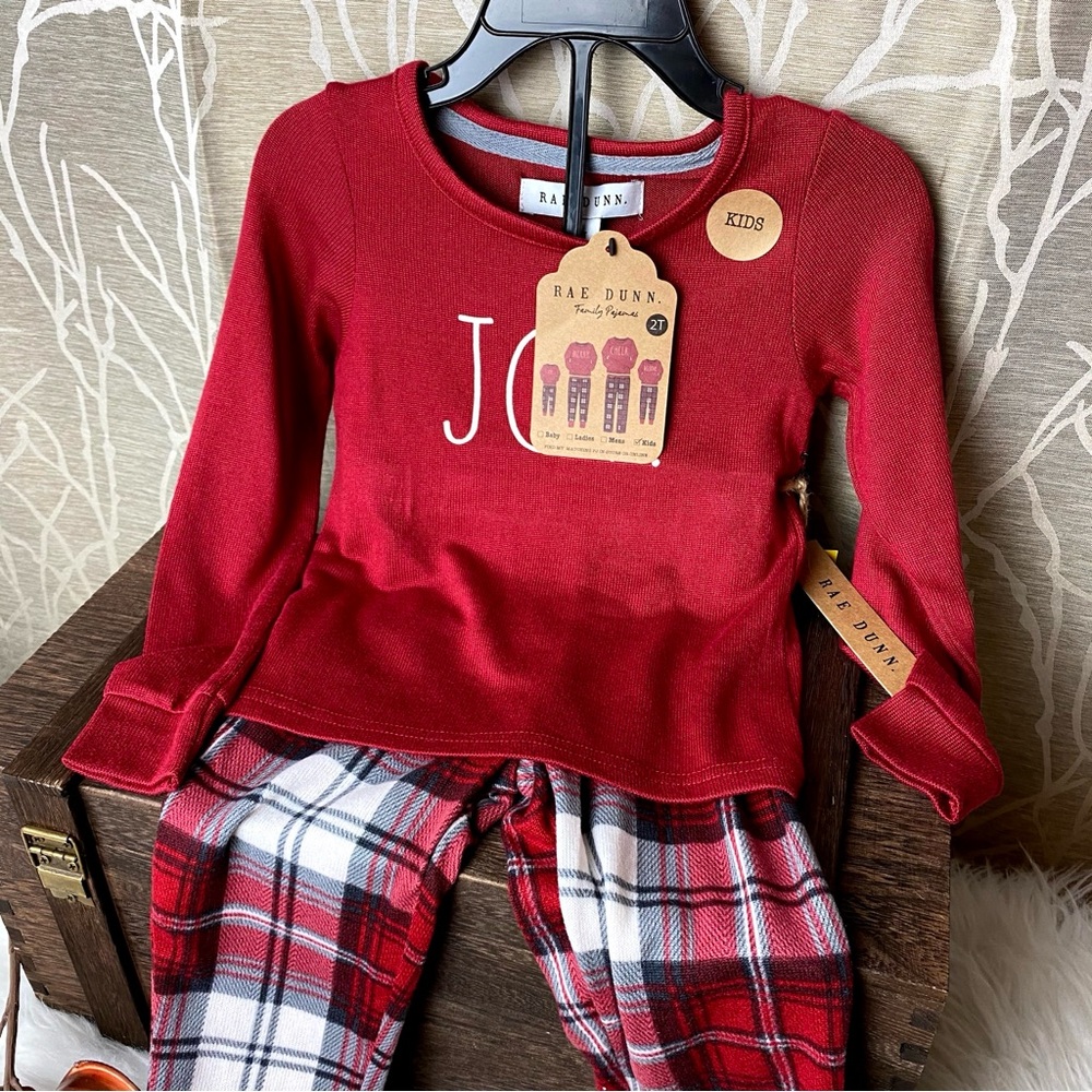 Rae Dunn Farmhouse Christmas Xmas Holiday Kids Pajama 2T girls boys toddler baby